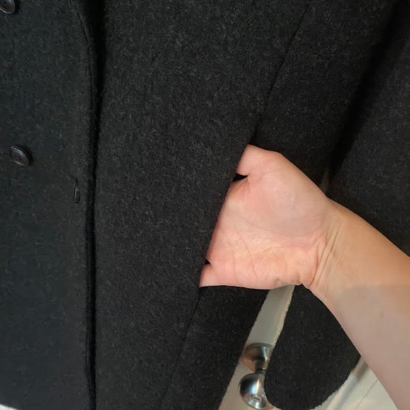 T by Alexander Wang Designer Charcoal Wool Coat - Picture 8 of 12